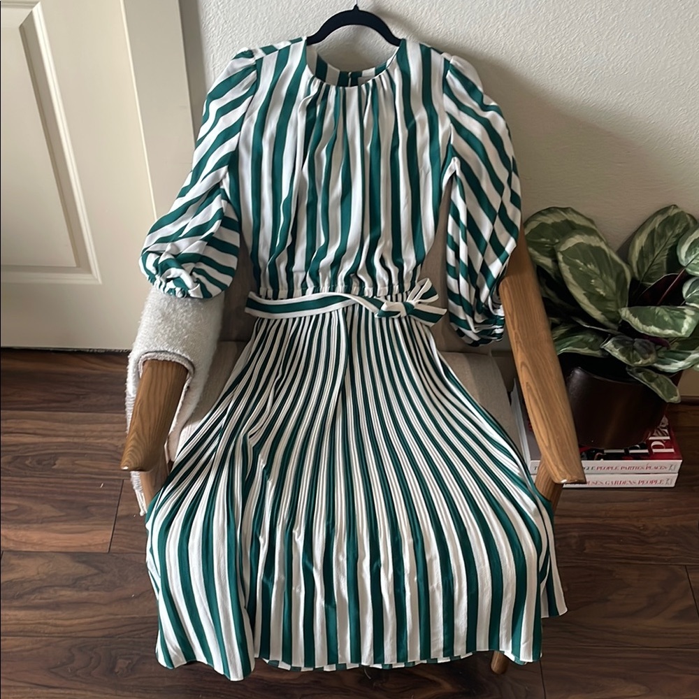 AYR Striped Green and White Dress